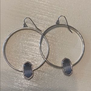 Kendra Scott Silver and Gray Earrings